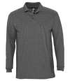 11353 Winter II SOL'S Winter II Long Sleeve Cotton Piqué Polo Shirt Charcoal Marl colour image